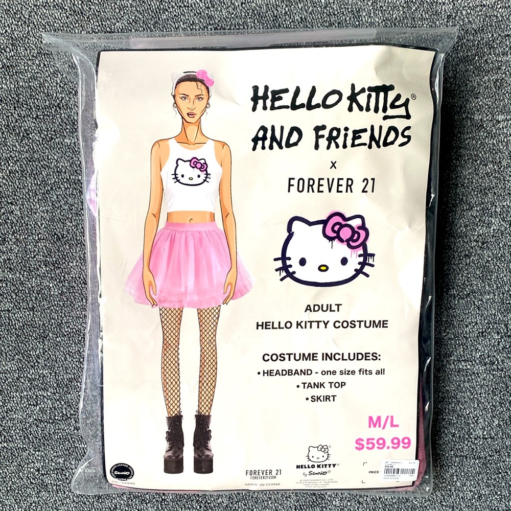Hello Kitty & Friends Adult Hello Kitty Costume - Size Medium/Large - NWT